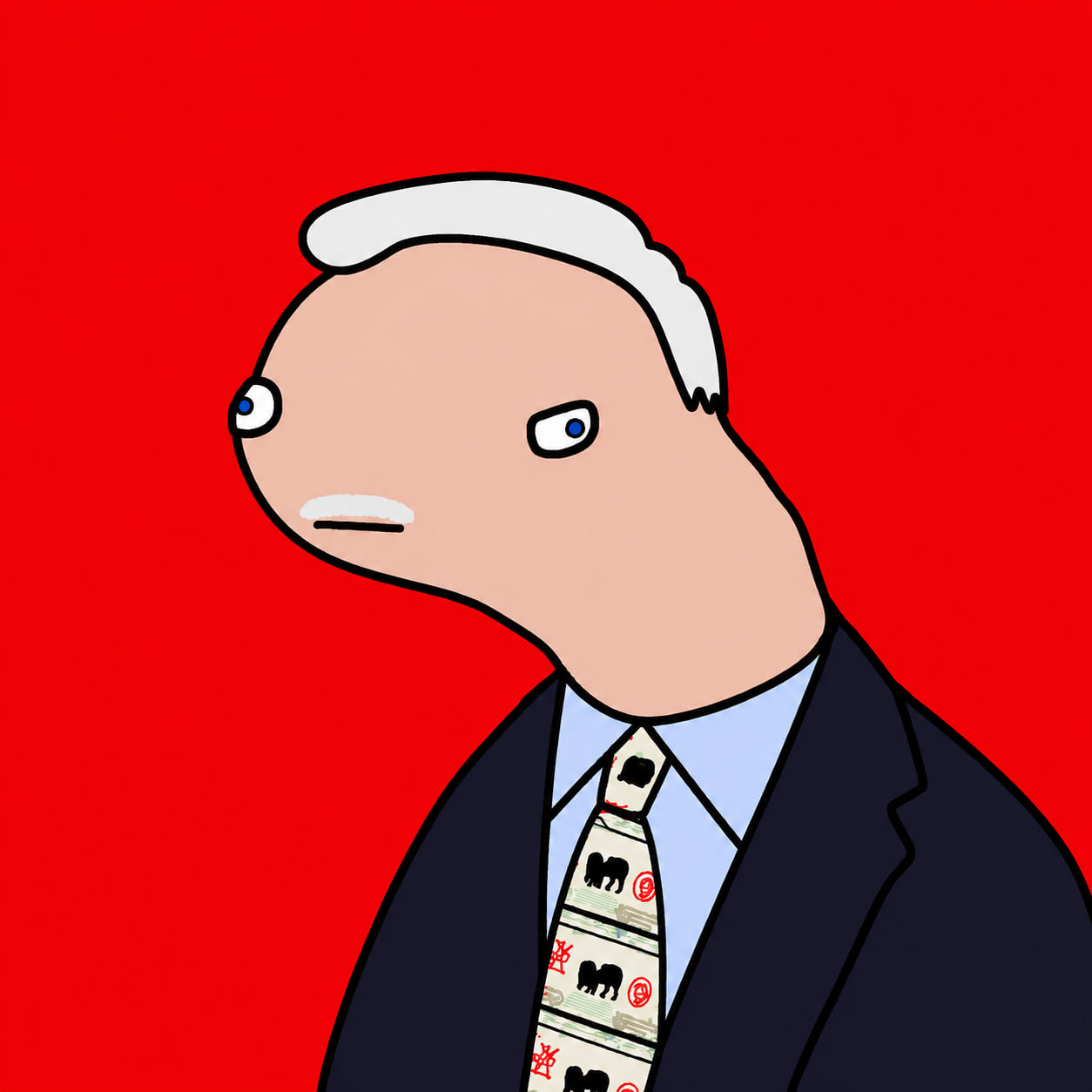 Tud Ternor PFP, a cartoon Ted-Turner-style character on red.
